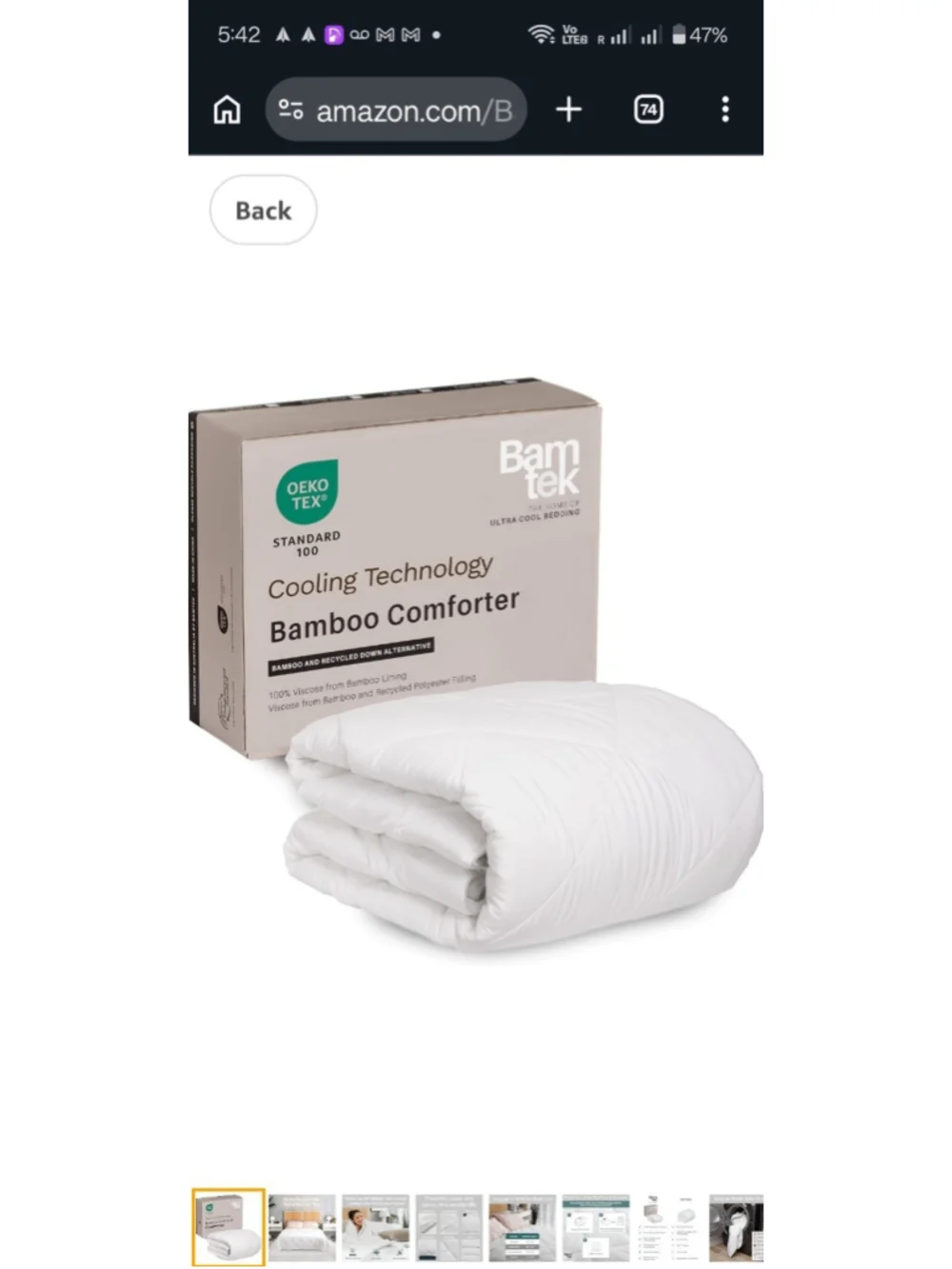 Bamtek viscose from bamboo KING cooling comforter duvet insert [Brand New]